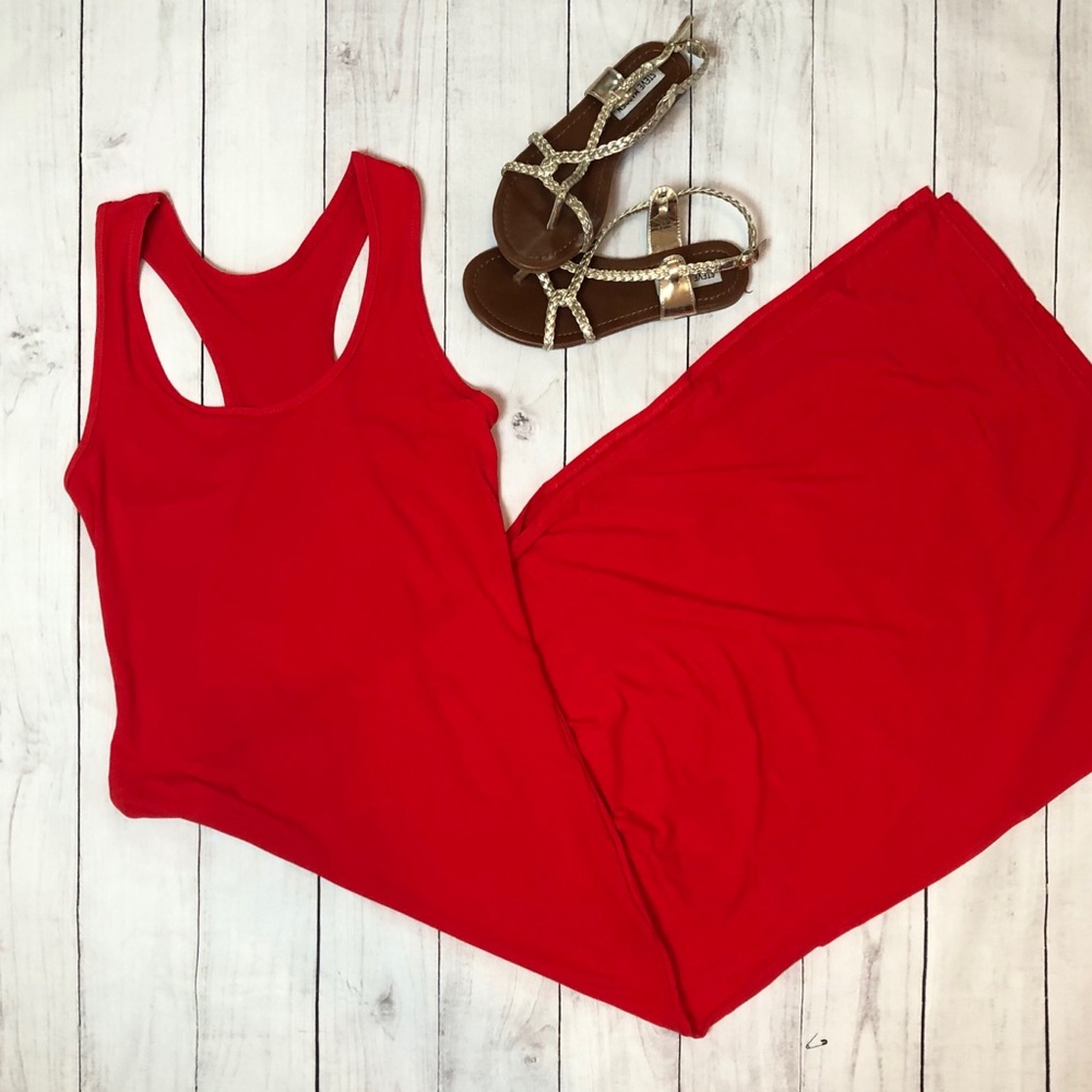 Casual Red Maxi Sundress